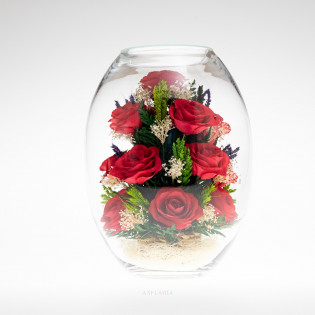 Echte Blumen in Glasvase-BHR