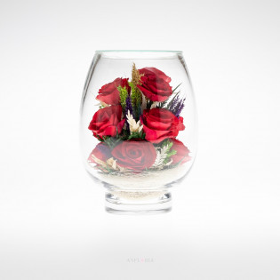 Echte Blumen in Glasvase-VMR
