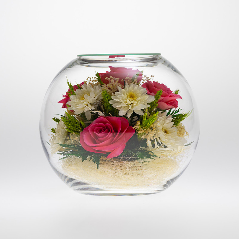 Echte Blumen in Glasvase-BNM 4