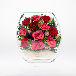 Echte Blumen in Glasvase-ERR5c