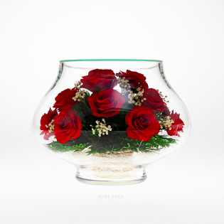 Echte Blumen in Glasvase-LLR